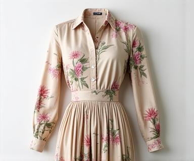 Chic silk blouse and pleated skirt
